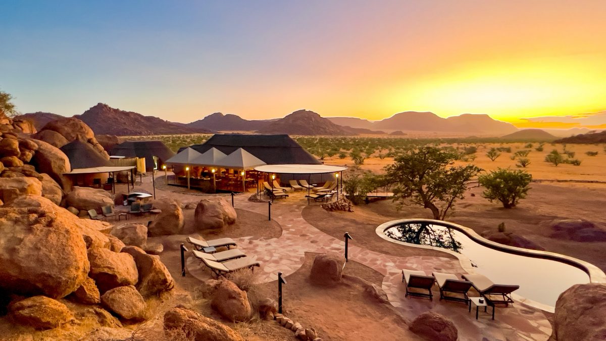 Main Area at Sunrise Twyfelfontein Adventure Camp